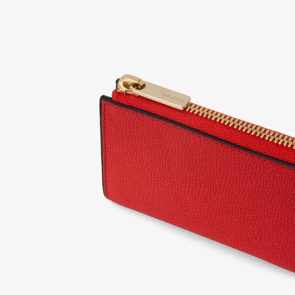 Valextra Key Holder Zip Around in Crimson Red | Keys Holder | Coveti