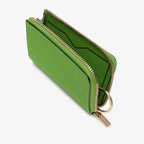 Valextra Key Holder Zip Around in Grass Green | Keys Holder | Coveti