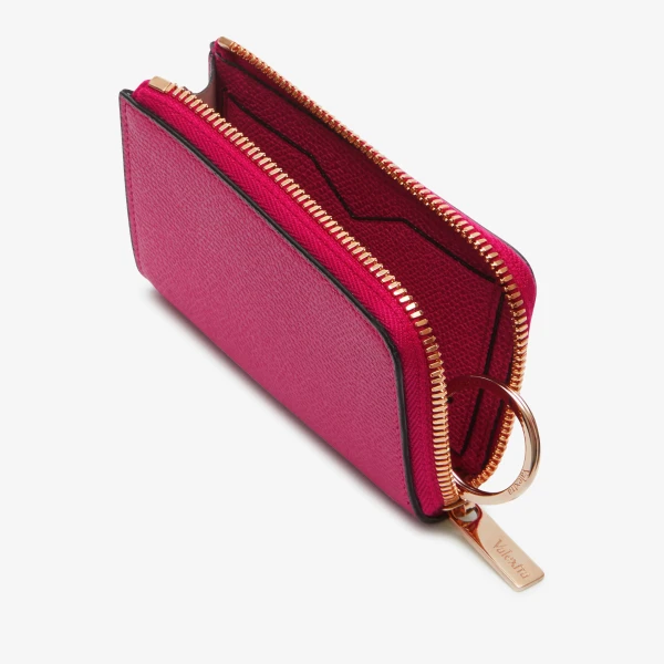 Valextra Key Holder Zip Around in Magenta Red | Keys Holder | Coveti