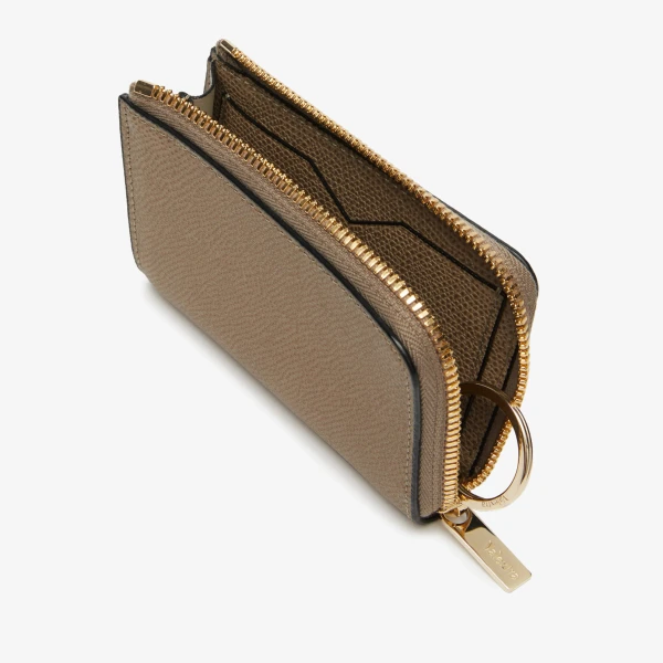 Valextra Key Holder Zip Around in Oyster Brown | Keys Holder | Coveti