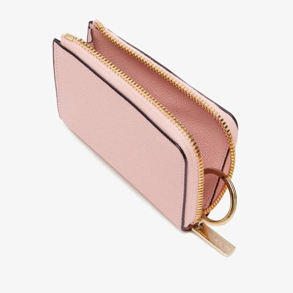 Valextra Key Holder Zip Around in Peony Pink | Keys Holder | Coveti