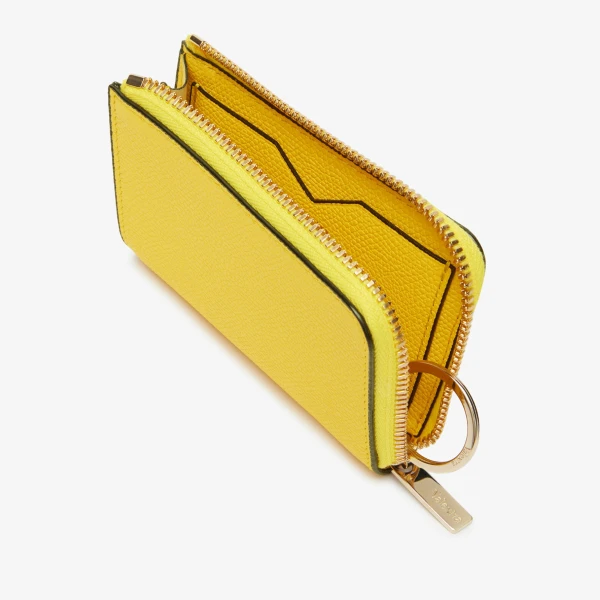Valextra Key Holder Zip Around in Yellow | Keys Holder | Coveti
