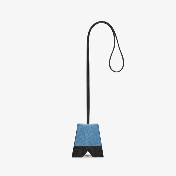 Valextra Key Holder with Lanyard in Nebula Blue and Black | Keys Holder | Coveti