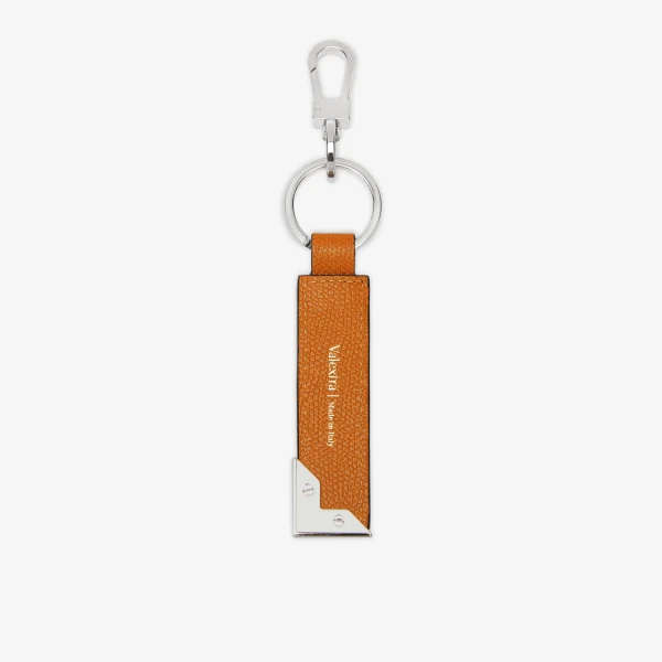 Valextra Key Holder with Metal Corner in Havana Brown | Keys Holder | Coveti