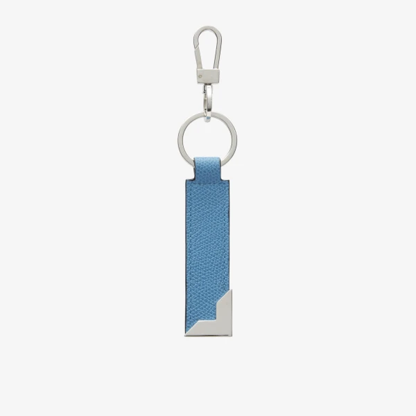 Valextra Key Holder with Metal Corner in Nebula Blue | Keys Holder | Coveti