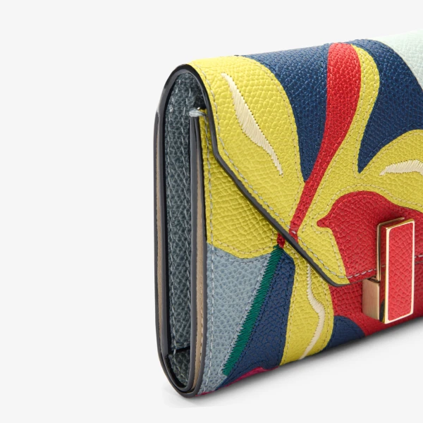 Valextra Lily Iside Fold Wallet in Niagara and Colour Mix | Wallets & Purses | Coveti