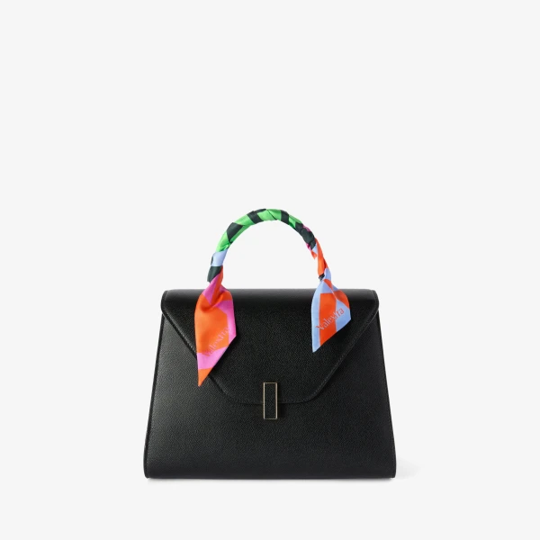 Valextra Love Lines Silk Band in Black and Colour Mix | Scarves | Coveti