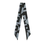 Valextra Love Lines Silk Band in Niagara Blue and Black | Scarves | Coveti