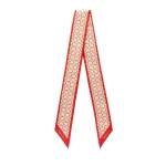 Valextra Love Silk Band in Pergamena White and Crimson Red | Scarves | Coveti