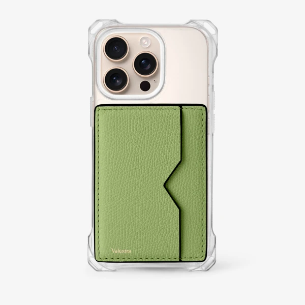 Valextra Magnetic Card Case in Aloe Green | Cases | Coveti
