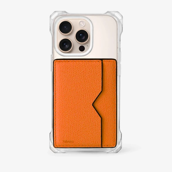 Valextra Magnetic Card Case in Lobster Red | Wallets & Purses | Coveti