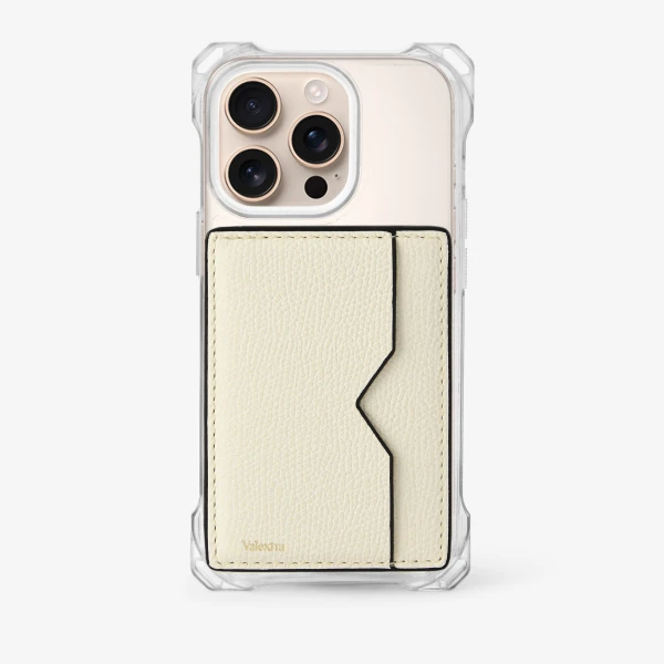 Valextra Magnetic Card Case in Pergamena White | Wallets & Purses | Coveti