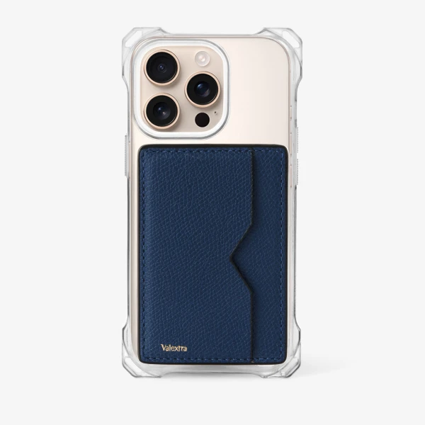 Valextra Magnetic Card Case in Sapphire Blue | Cases | Coveti