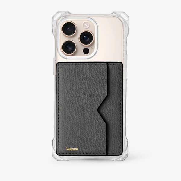Valextra Magnetic Card Case in Smokey Grey | Wallets & Purses | Coveti