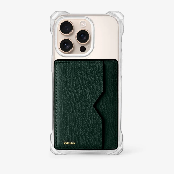 Valextra Magnetic Card Case in Valextra Green | Wallets & Purses | Coveti