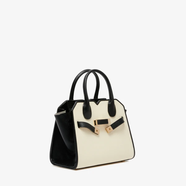 Valextra Milano Chiaroscuro Crossbody Micro Bag in Pergamena White and Black | Shoulder & Crossbody Bags | Coveti