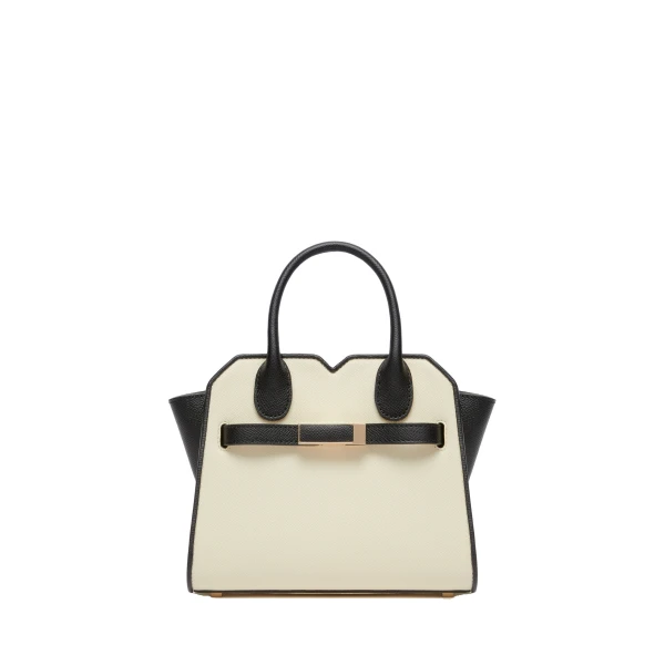 Milano Chiaroscuro Crossbody Micro Bag in Pergamena White and Black