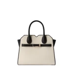 Valextra Milano Chiaroscuro Two Handles Mini Bag in Pergamena White and Black | Mini Bags | Coveti