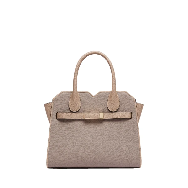Milano Chiaroscuro Two Handles Mini Bag in Pink Nude and Sahara Brown