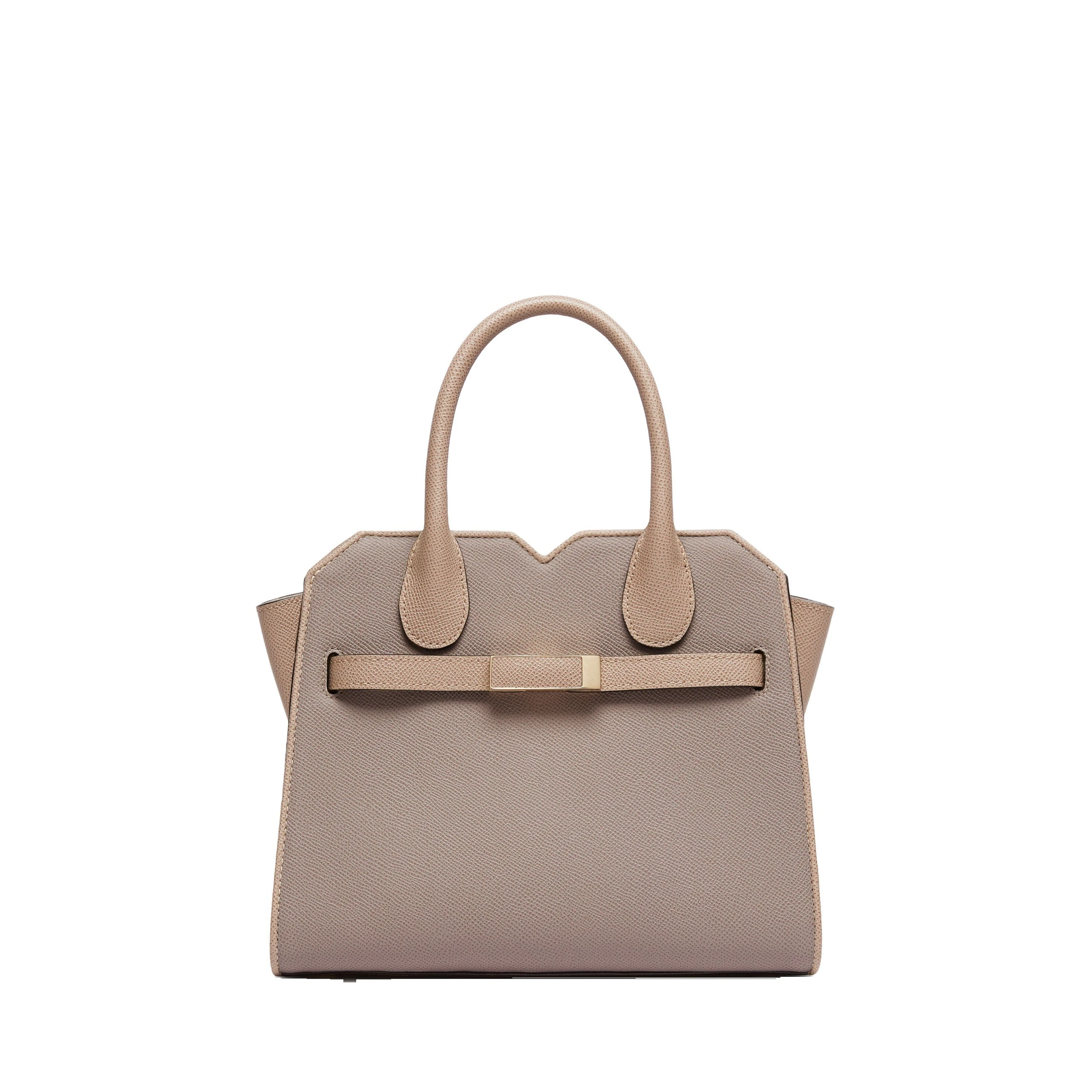 Valextra Milano Chiaroscuro Two Handles Mini Bag in Pink Nude and Sahara Brown Valextra Milano Chiaroscuro Two Handles Mini Bag in Pink Nude and Sahara Brown | Mini Bags | Coveti