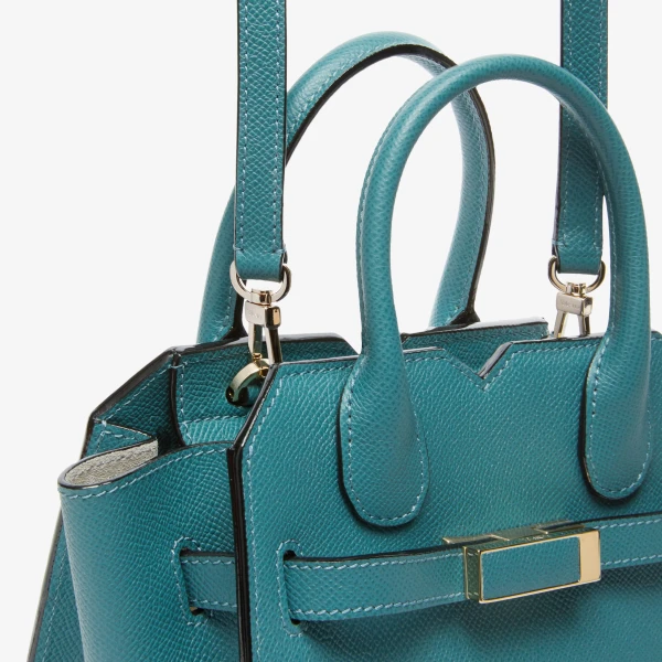 Valextra Milano Crossbody Micro Bag in Bottle Green | Shoulder & Crossbody Bags | Coveti