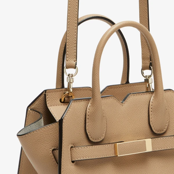 Valextra Milano Crossbody Micro Bag in Cashmere Beige | Shoulder & Crossbody Bags | Coveti