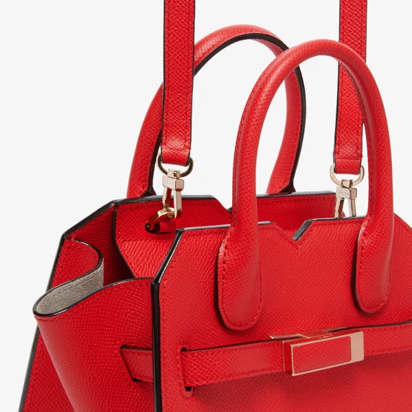 Valextra Milano Crossbody Micro Bag in Crimson Red | Shoulder & Crossbody Bags | Coveti
