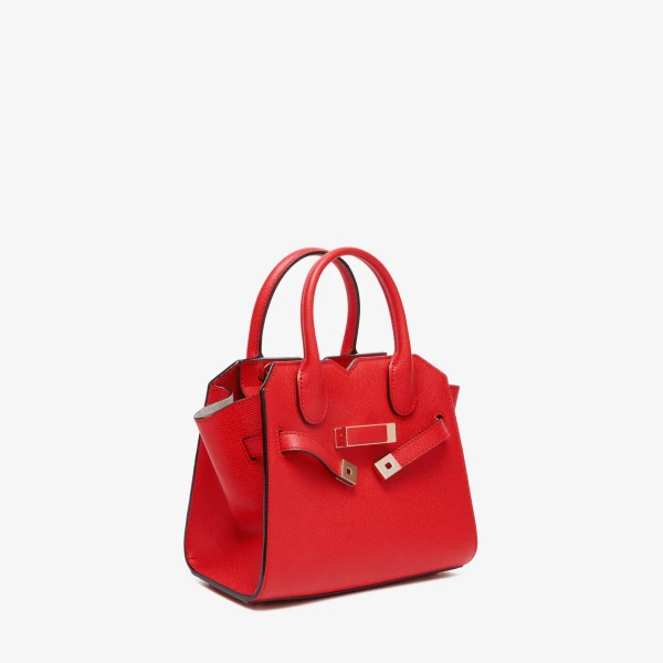 Valextra Milano Crossbody Micro Bag in Crimson Red | Shoulder & Crossbody Bags | Coveti