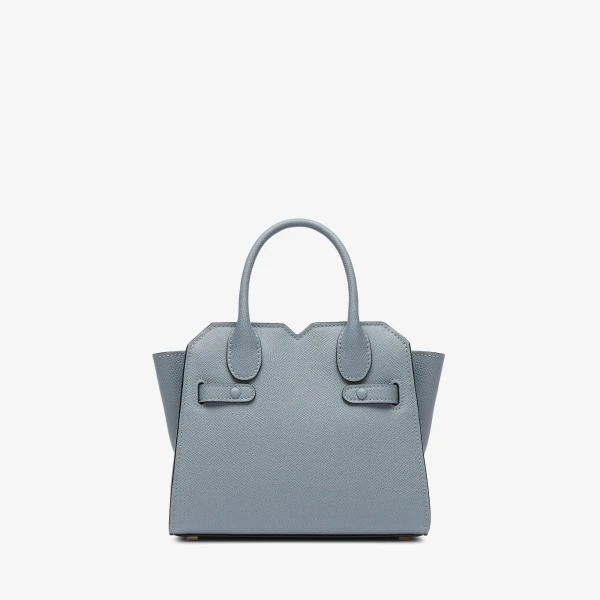 Valextra Milano Crossbody Micro Bag in Niagara Blue | Shoulder & Crossbody Bags | Coveti