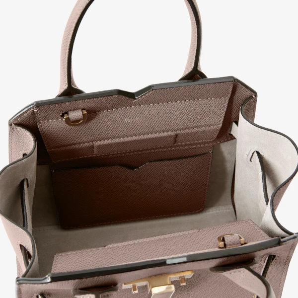 Valextra Milano Crossbody Micro Bag in Sahara Brown | Shoulder & Crossbody Bags | Coveti
