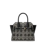 Valextra Milano Flowers Pibiones Two Handles Mini Bag in Grey and Black | Mini Bags | Coveti