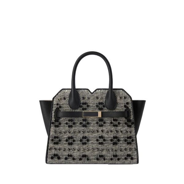 Milano Flowers Pibiones Two Handles Mini Bag in Grey and Black