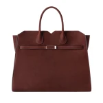 Valextra Milano Senso Two Handles Large Bag in Chocolate Brown | Totes & Top-Handle Bags | Coveti