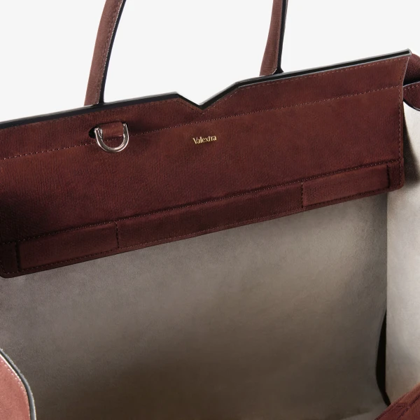 Valextra Milano Senso Two Handles Large Bag in Chocolate Brown | Totes & Top-Handle Bags | Coveti