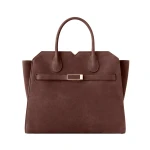 Valextra Milano Senso Two Handles Medium Bag in Chocolate Brown | Totes & Top-Handle Bags | Coveti