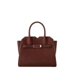 Valextra Milano Senso Two Handles Mini Bag in Chocolate Brown | Mini Bags | Coveti