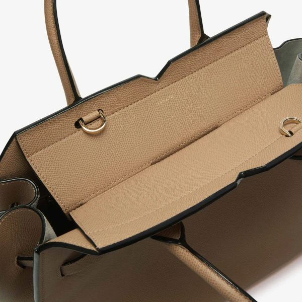 Valextra Milano Two Handles Medium Bag in Cashmere Beige | Totes & Top-Handle Bags | Coveti