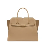 Valextra Milano Two Handles Medium Bag in Cashmere Beige | Totes & Top-Handle Bags | Coveti