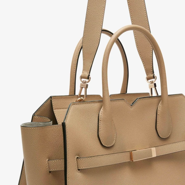 Valextra Milano Two Handles Medium Bag in Cashmere Beige | Totes & Top-Handle Bags | Coveti