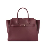 Valextra Milano Two Handles Medium Bag in Claret Red | Totes & Top-Handle Bags | Coveti