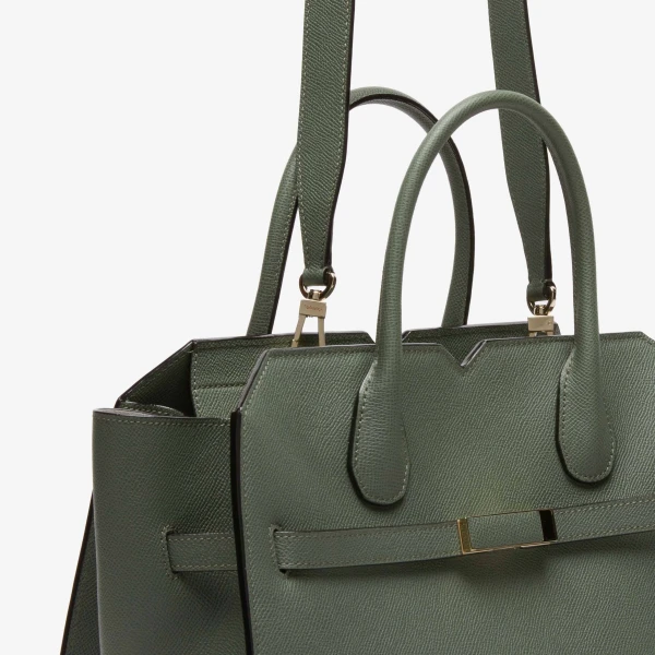 Valextra Milano Two Handles Medium Bag in Musk Green | Totes & Top-Handle Bags | Coveti
