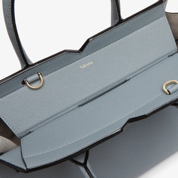 Valextra Milano Two Handles Medium Bag in Niagara Blue | Totes & Top-Handle Bags | Coveti