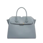 Valextra Milano Two Handles Medium Bag in Niagara Blue | Totes & Top-Handle Bags | Coveti