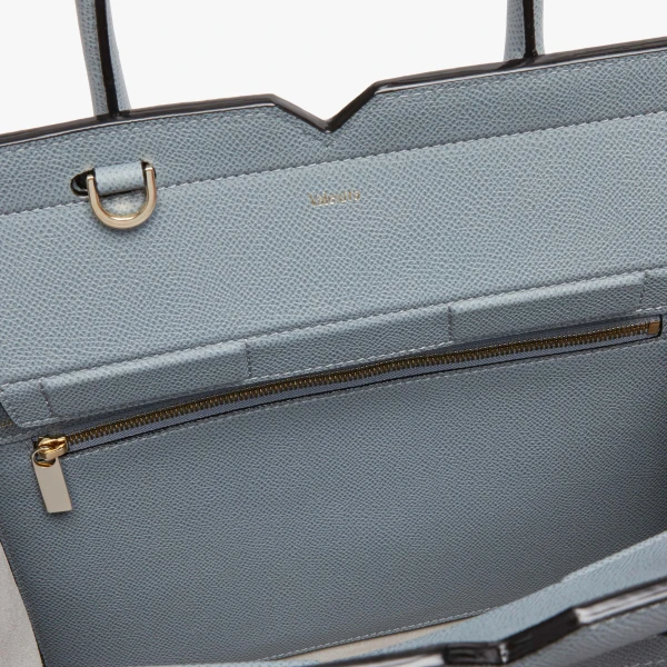 Valextra Milano Two Handles Medium Bag in Niagara Blue | Totes & Top-Handle Bags | Coveti