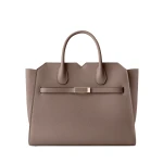 Valextra Milano Two Handles Medium Bag in Sahara Brown | Totes & Top-Handle Bags | Coveti