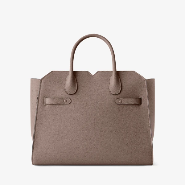 Valextra Milano Two Handles Medium Bag in Sahara Brown | Totes & Top-Handle Bags | Coveti