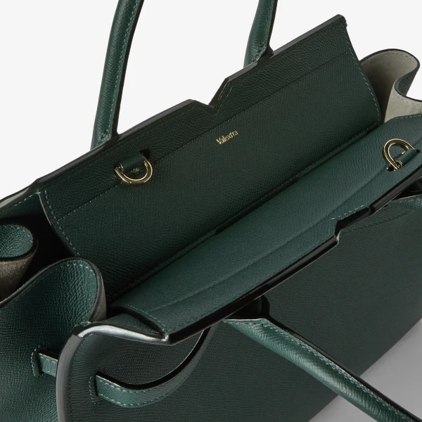 Valextra Milano Two Handles Medium Bag in Valextra Green | Totes & Top-Handle Bags | Coveti