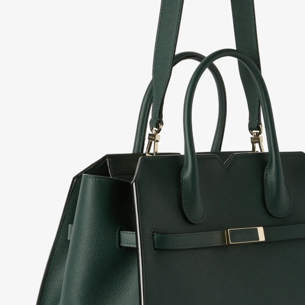 Valextra Milano Two Handles Medium Bag in Valextra Green | Totes & Top-Handle Bags | Coveti