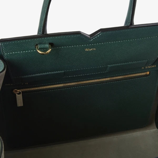 Valextra Milano Two Handles Medium Bag in Valextra Green | Totes & Top-Handle Bags | Coveti