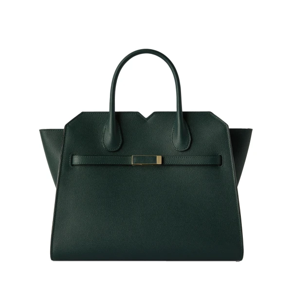 Valextra Milano Two Handles Medium Bag in Valextra Green | Totes & Top-Handle Bags | Coveti
